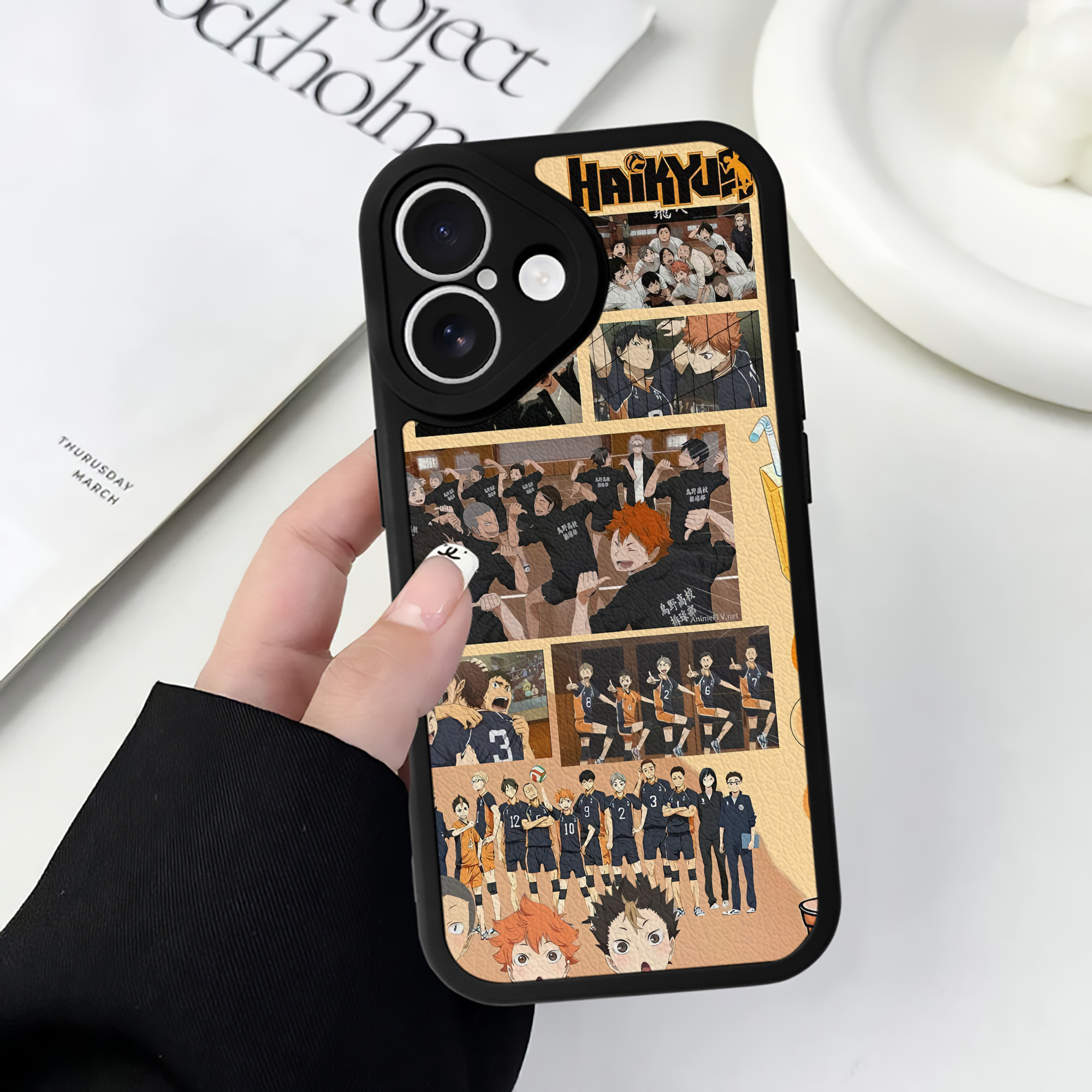 （画像用） ハイキュー!! Haikyu!! 【iPhone 16シリーズ対応】シリコンスマホケース（レザー調） 材質：シリコン
